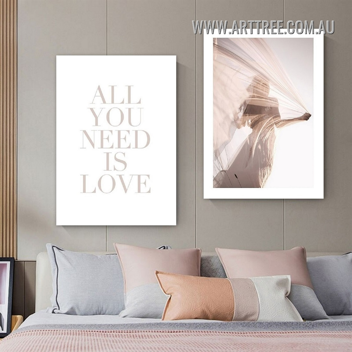 You Need Typography Modern Painting Picture 2 Piece Wall Art Prints for Room Drape