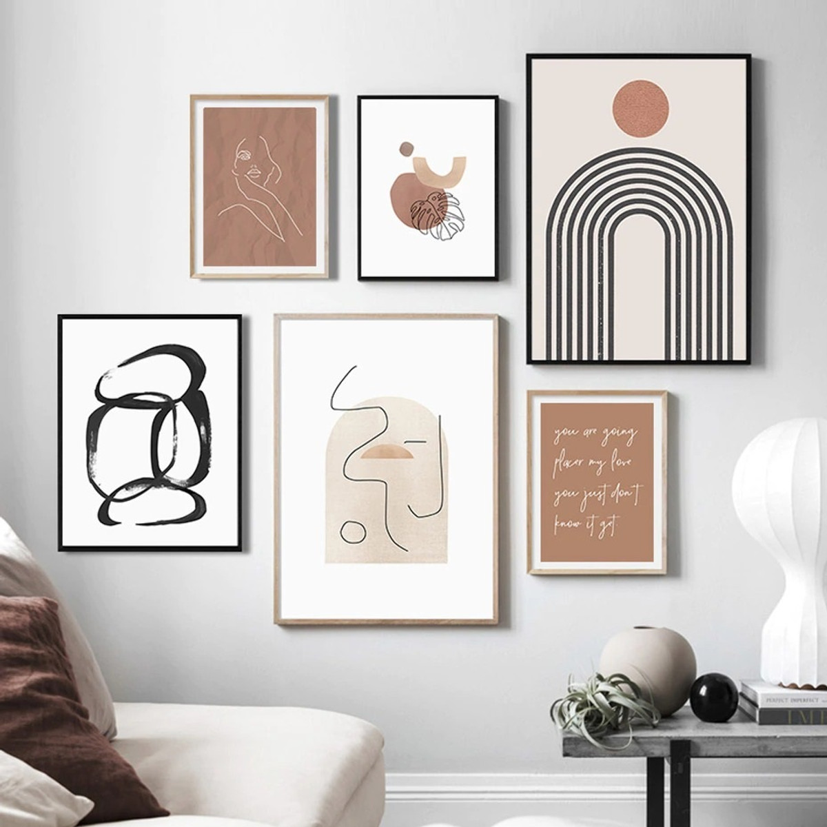 Curvy Attaints Spots Abstract Geometric Image Canvas Painting Print 6 Panel Scandinavian Wall Home Flourish