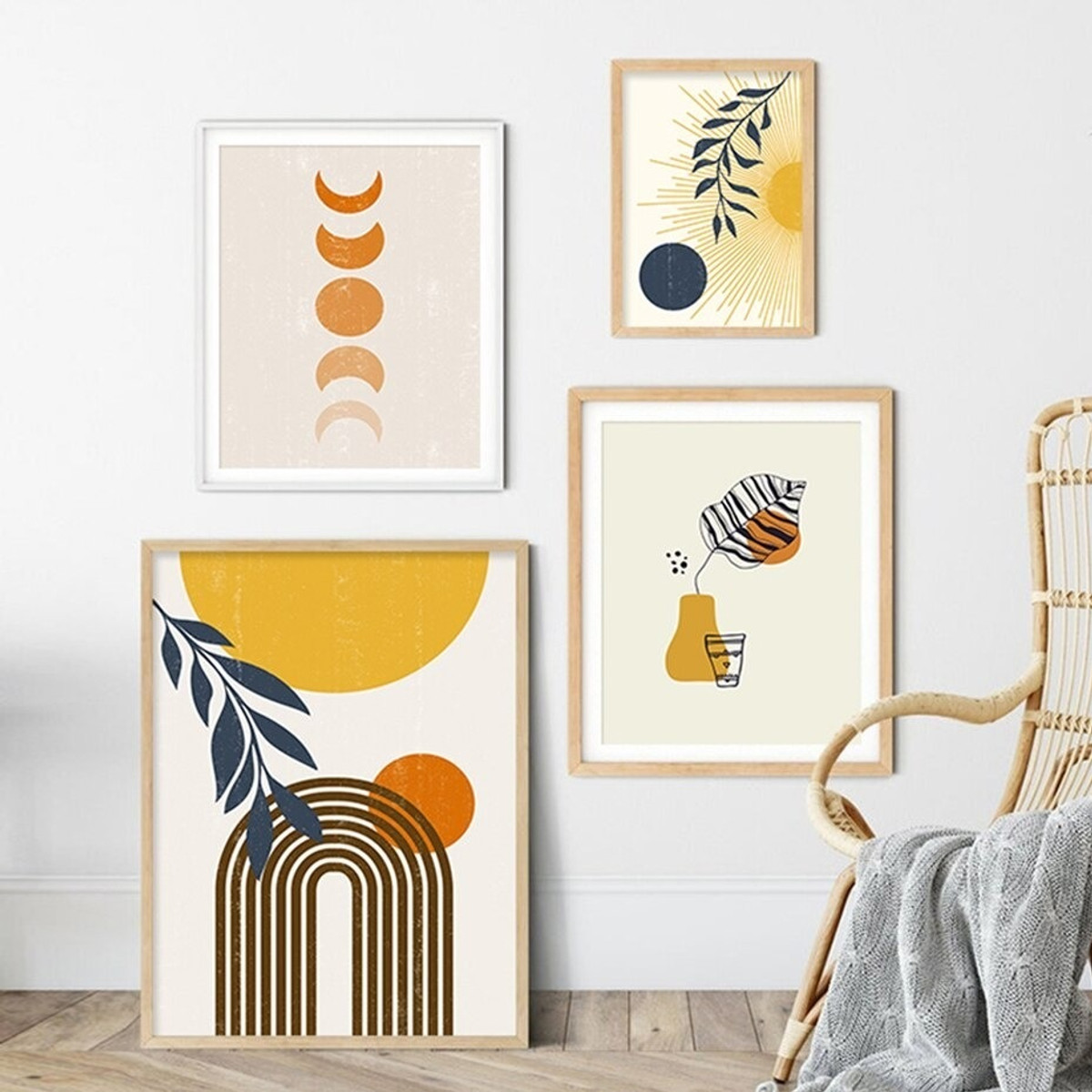 Roundly Rules Spots Abstract Geometrical Assortment Photograph Scandinavian Canvas Print 4 Multi Panel Wall Artwork Sets