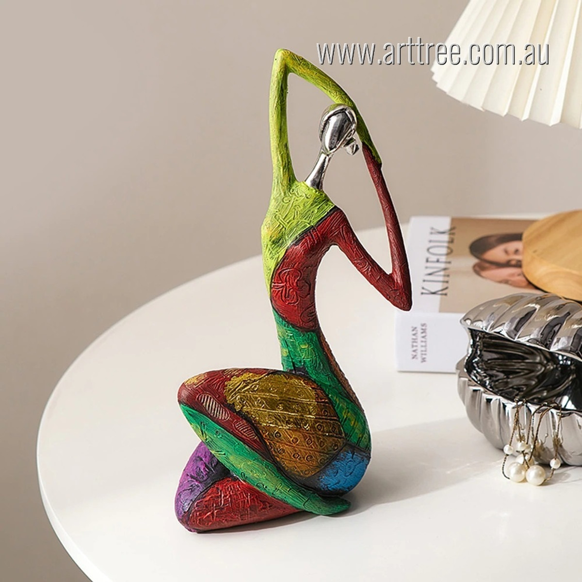 Colorful Lady Creative Abstract Figure Resin Art Sculptures For Sale House Decoration