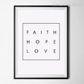 Faith, Hope and Love Quote Wall Art