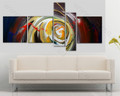 Colorful Swirl Abstract Modern Handmade Artist 5 Piece Split Canvas Paintings Wall Art Set For Room Decor