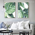 Green Palm Leaf Watercolor Canvas Prints