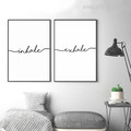 Black & White Minimalist Inhale Exhale Letters Artwork