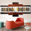 Unique Streaks & Line Pattern Abstract Modern 5 Piece Split Complementary Paintings Wall Art Set For Room Adornment