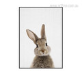 Kawaii Brown Rabbit Animal Face Wall Decor