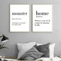 Momster, Home Definition Quotes Black and White Wall Art