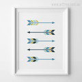 Five Blue Arrows Digital Canvas Print