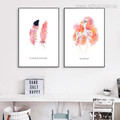 Watercolor Flamingo Feather Photo Wall Art