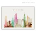 Newyork Cityscape Watercolor Canvas Wall Art