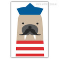 Modern Seal Sailor Kids Wall Art