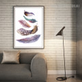 Nordic Watercolor Painted Birds Feather Wall Art