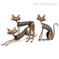 Metal Spring Cat Shaped Animal Sculptures