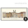 Retro Vintage Rome Squares Piazza di Spagna Large Canvas (2)