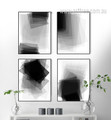 Black and White Geometric Rectangles Large Canvas Prints