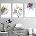 Abstract Watercolor Leaves Art