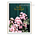 Pink Flowers Hello Beautiful Words Canvas Print