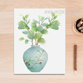 Green Plant in Vase Poster Canvas Wall Art