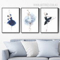 Modern Watercolor Ballet Dancing Girls Wall Art Prints