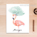 Flamingo Bird Watercolor Art Canvas Print