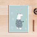 Cartoon Animal Sweet Nursery Wall Art Print