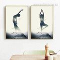 Abstract Lady Yoga Postures Digital Art Prints