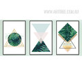 Abstract Refreshing Green Leaves Triangles Geometric Canvas Print