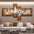 Black Lines Abstract Handmade 4 Piece Multi Panel Wall Painting Set For Room Molding