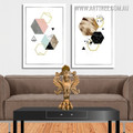 Geometric Pattern Hexagons Abstract Modern Framed Artwork Photo 2 Piece Large Wall Art Canvas Prints For Home Decor Online