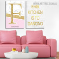 Kitchen Golden Words Typography Abstract Modern Framed Artwork Image Two Piece Wall Art Set Canvas Prints For Living Room Ideas