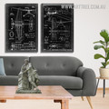 Vintage Fighter Jet Abstract Vintage Framed Artwork Image 2 Piece Wall Decor Set Canvas Prints For Home Decorators

