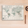 Vintage World Map Typography Canvas Digital Print