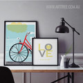 Love is All You Need Red Bicycle Poster Print