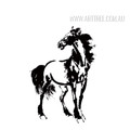 Standing Chinese Style Horse Animal Design Scandinavian Art