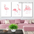 Flamingo Birds Watercolor Artwork Image 3 Piece Framed Canvas Wall Art Prints For Home Interior Décor Flamingo Birds Watercolor Artwork Image 3 Piece Framed Canvas Wall Art Prints For Home Interior Décor