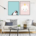 Cute Penguin Ice Cream Sheep Baby Design Nursery Wall Art