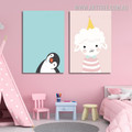 Penguin Ice Cream Sheep Baby Design Nursery Wall Artwork Photo 2 Piece Framed Prints Online Canvas Prints www.arttree.com.au
