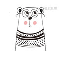 Nordic Cute Animal Bear Design Scandinavian Art