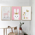 Unicorn Rabbit Butterfly You Are So Loved Nursery Wall Art Prints