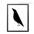 Black and White Abstract Crow Design Canvas Print