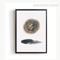 Abstract Beautiful Feather Nest Print Vintage Canvas