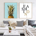 Modern Fashion Letters Pineapple Fruit Wall Art Prints