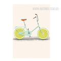 Creatively Lemon Fruit Bike Digital Canvas Wall Art Decor