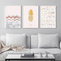 Abstract Nordic Style Yellow Golden Pineapple Dots Canvas Wall Prints