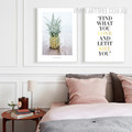 Find What You Love and Let It Kill You Words Pineapple Fruit Canvas Wall Art