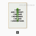 I Hear I Forget Love Quote Print