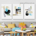 Colorful Stones Geometric Nordic Painting Picture Framed Stretched 3 Piece Abstract Wall Art Canvas Prints For Room Adornment