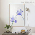 Purple Iris Floral Painting Print for Living Room Decor