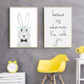 Sweet Home Animal Quotes Painting Print for Study Room Decor