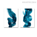Abstract Blue Watercolor Painting Print